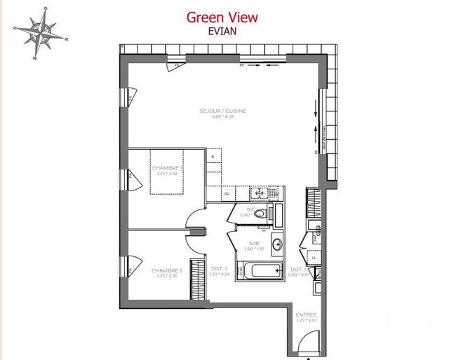 Appartement F4 à vendre - 3 pièces - 81,67 m2 - Evian Les Bains - 74 - RHONE-ALPES