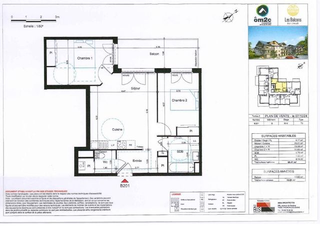 Appartement F3 &agrave; louer - 3 pi&egrave;ces - 60,41 m2 - Lyaud - 74 - RHONE-ALPES