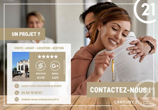 Appartement F2 &agrave; vendre - 2 pi&egrave;ces - 48,32 m2 - Publier - 74 - RHONE-ALPES