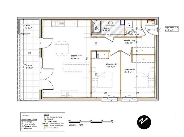 Appartement F3 &agrave; vendre - 3 pi&egrave;ces - 68,50 m2 - Anthy Sur Leman - 74 - RHONE-ALPES