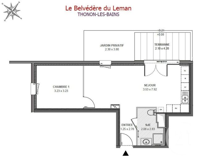 Appartement F2 &agrave; vendre - 2 pi&egrave;ces - 45,59 m2 - Thonon Les Bains - 74 - RHONE-ALPES
