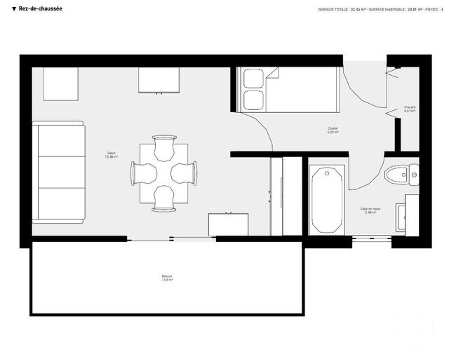 Appartement Studio à vendre - 1 pièce - 24,81 m2 - Thollon Les Memises - 74 - RHONE-ALPES