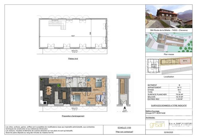 Appartement F4 à vendre - 4 pièces - 79,50 m2 - Chevenoz - 74 - RHONE-ALPES